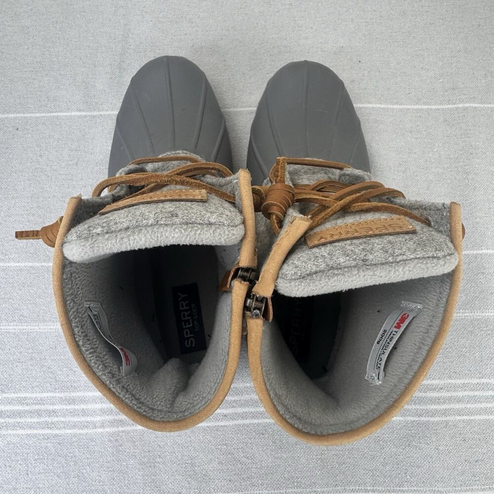 Sperry Top-Sider Saltwater Wool Embossed Waterproof Duck Boots STS82475 Gray 7.5 - Picture 6 of 15
